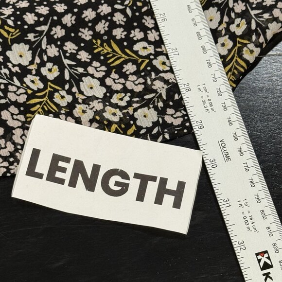 LOFT Womens Plus Size 20 Black Floral Chiffon Blouse Whimsigoth Fairy - Picture 9 of 9